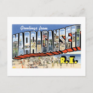 Carte Postale Salutations de Narragansett, Rhode Island ! Retro