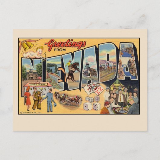 Carte Postale Salutations de Nevada Vintage Postcard (Devant)