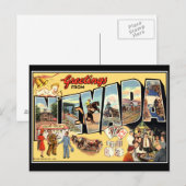 Carte Postale Salutations de Nevada Vintage Postcard (Devant / Derrière)