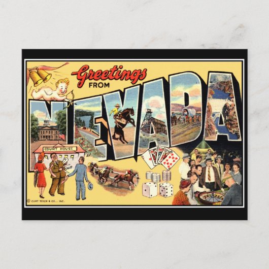 Carte Postale Salutations de Nevada Vintage Postcard (Devant)