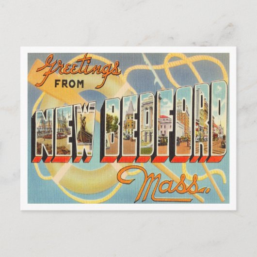 Carte Postale Salutations de New Bedford, Massachusetts Travel (Devant)