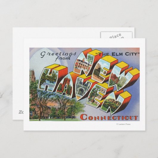 Carte Postale Salutations De New Haven, CT (Devant / Derrière)