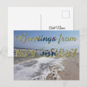 Carte Postale Salutations de New Jersey State Flag Hearts USA (Devant / Derrière)