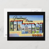 Carte Postale Salutations de New London Connecticut (Devant / Derrière)