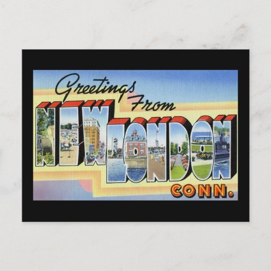 Carte Postale Salutations de New London Connecticut (Devant)