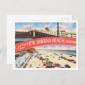 Carte Postale Salutations de New Smyrna Beach, Floride Travel (Devant / Derrière)