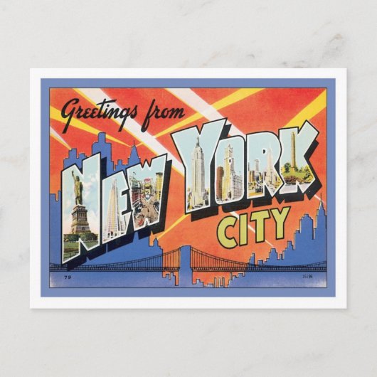 Carte Postale Salutations de New York (Devant)