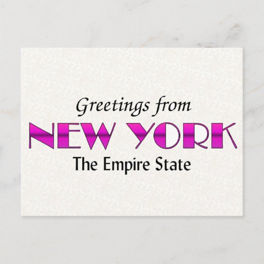 Carte Postale Salutations de New York (Devant)
