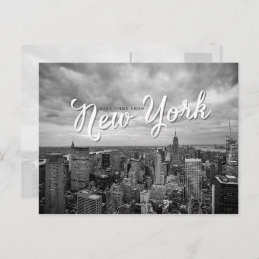 Carte Postale salutations de new york (Devant / Derrière)