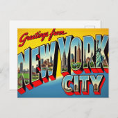 Carte Postale Salutations de New York City (Devant / Derrière)