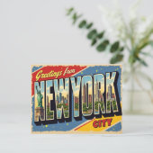 Carte Postale Salutations de New York City (Debout devant)