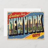 Carte Postale Salutations de New York City (Devant / Derrière)
