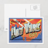 Carte Postale Salutations De New York City America (Devant / Derrière)