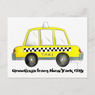 Carte Postale Salutations de New York City Taxi Jaune NYC taxi