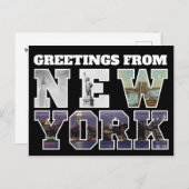 Carte Postale Salutations de New York Modèle Travel (Devant / Derrière)