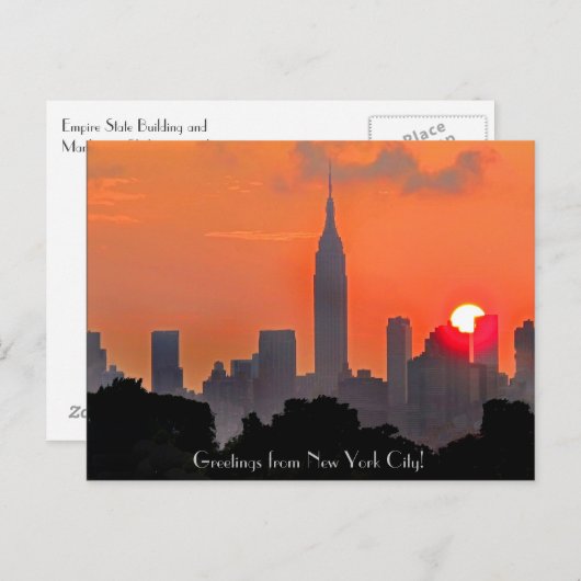 Carte Postale Salutations de New York Postcard (Devant / Derrière)