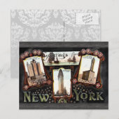 Carte Postale Salutations De New York, Vintage (Devant / Derrière)