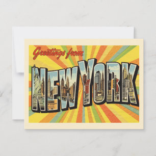 Carte Postale Salutations de New York Vintage