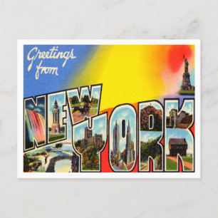 Carte Postale Salutations de New York Vintage Travel