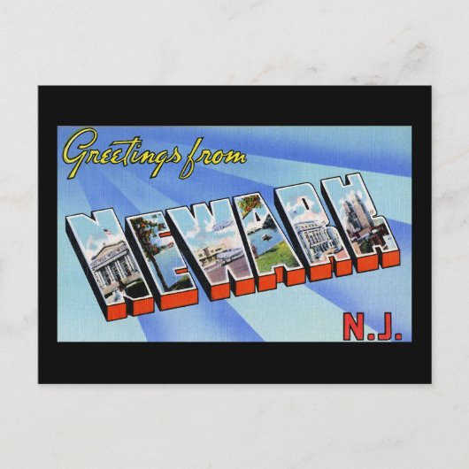 Carte Postale Salutations de Newark New Jersey (Devant)