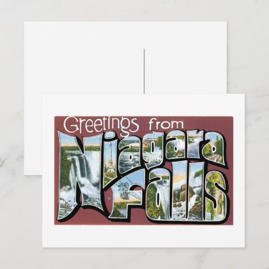 Carte Postale Salutations de Niagara Falls ! (Devant / Derrière)