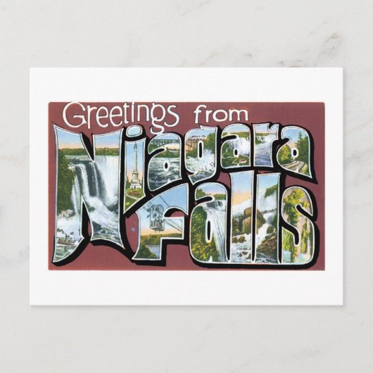Carte Postale Salutations de Niagara Falls ! (Devant)