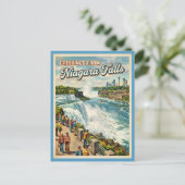 Carte Postale Salutations de Niagara Falls Inspiré de l'ancien (Debout devant)
