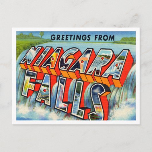 Carte Postale Salutations de Niagara Falls, New York Travel (Devant)