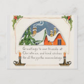 Carte Postale Salutations de Noël à nos amis (Devant)