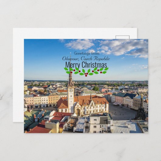 Carte Postale Salutations de Noël à Olomouc, République Tchèque (Devant / Derrière)