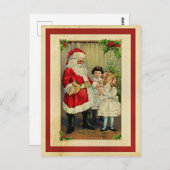 Carte Postale Salutations de Noël à Père Noël (Devant / Derrière)