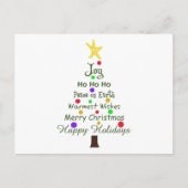 Carte Postale Salutations de Noël Arbre (Devant)