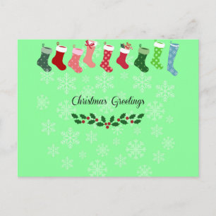 Carte Postale Salutations de Noël avec Snowflakes et Stockage