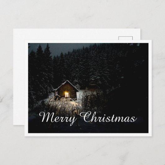 Carte Postale Salutations de Noël avec Witch House (Devant / Derrière)