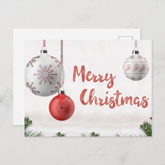 Carte Postale Salutations de Noël, beauté dans la simplicité, (Devant / Derrière)