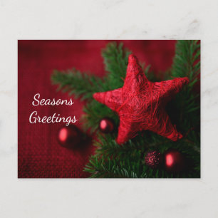 Carte Postale Salutations de Noël de l'Étoile Rouge
