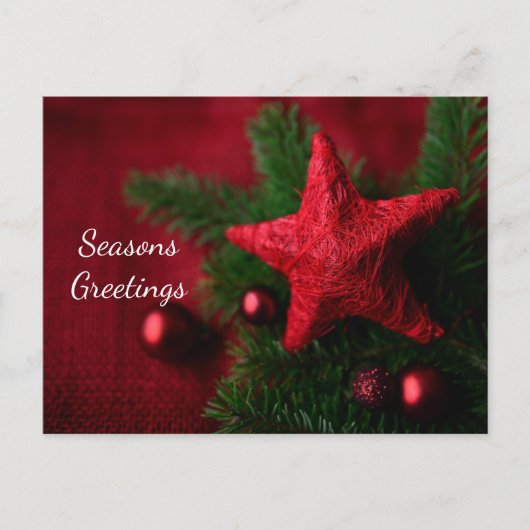 Carte Postale Salutations de Noël de l'Étoile Rouge (Devant)