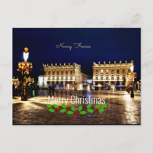 Carte Postale Salutations de Noël de Nancy, France (Devant)