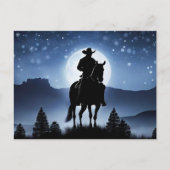 Carte Postale Salutations de Noël des Fêtes Cowboy (Devant)