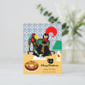 Carte Postale Salutations de Noël du Rooster portugais (Debout devant)
