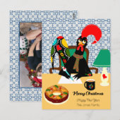 Carte Postale Salutations de Noël du Rooster portugais (Devant / Derrière)