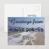 Carte Postale Salutations de North Dakota State Flag Hearts USA (Devant / Derrière)