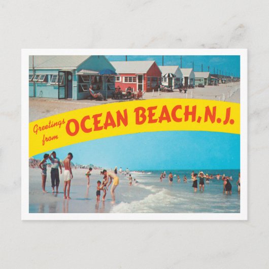 Carte Postale Salutations de Ocean Beach, New Jersey Travel (Devant)