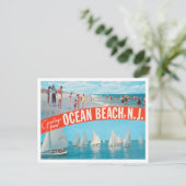 Carte Postale Salutations de Ocean Beach, New Jersey Travel (Debout devant)