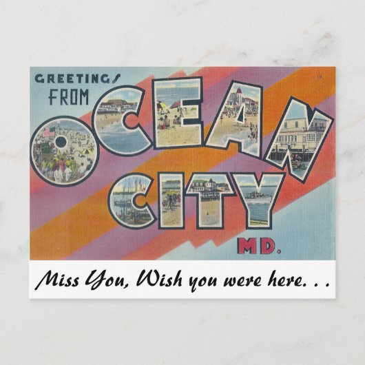 Carte Postale Salutations de Ocean City, Maryland (Devant)