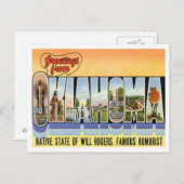 Carte Postale Salutations De Oklahoma (Devant / Derrière)