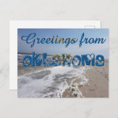 Carte Postale Salutations de Oklahoma State Flag Hearts USA (Devant / Derrière)