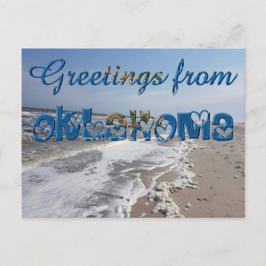 Carte Postale Salutations de Oklahoma State Flag Hearts USA (Devant)