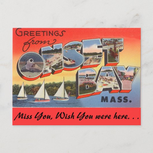 Carte Postale Salutations de Onset Bay (Devant)