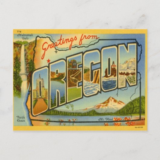 Carte Postale Salutations de Oregon OR (Devant)
